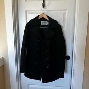 Schott NYC Men's Classic Black Peacoat